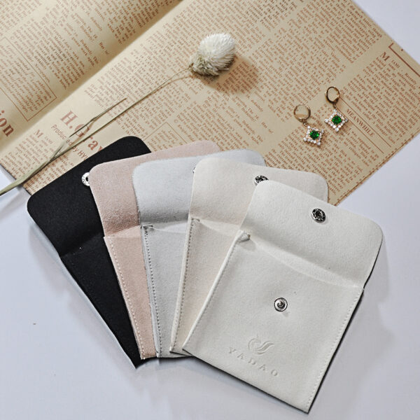 Button Microfiber Jewelry Pouch